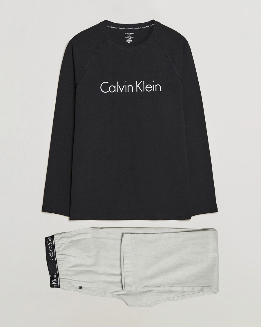 Herr | Pyjamas & Morgonrockar | Calvin Klein | Logo Long Sleeve Pyjama Set Black/White