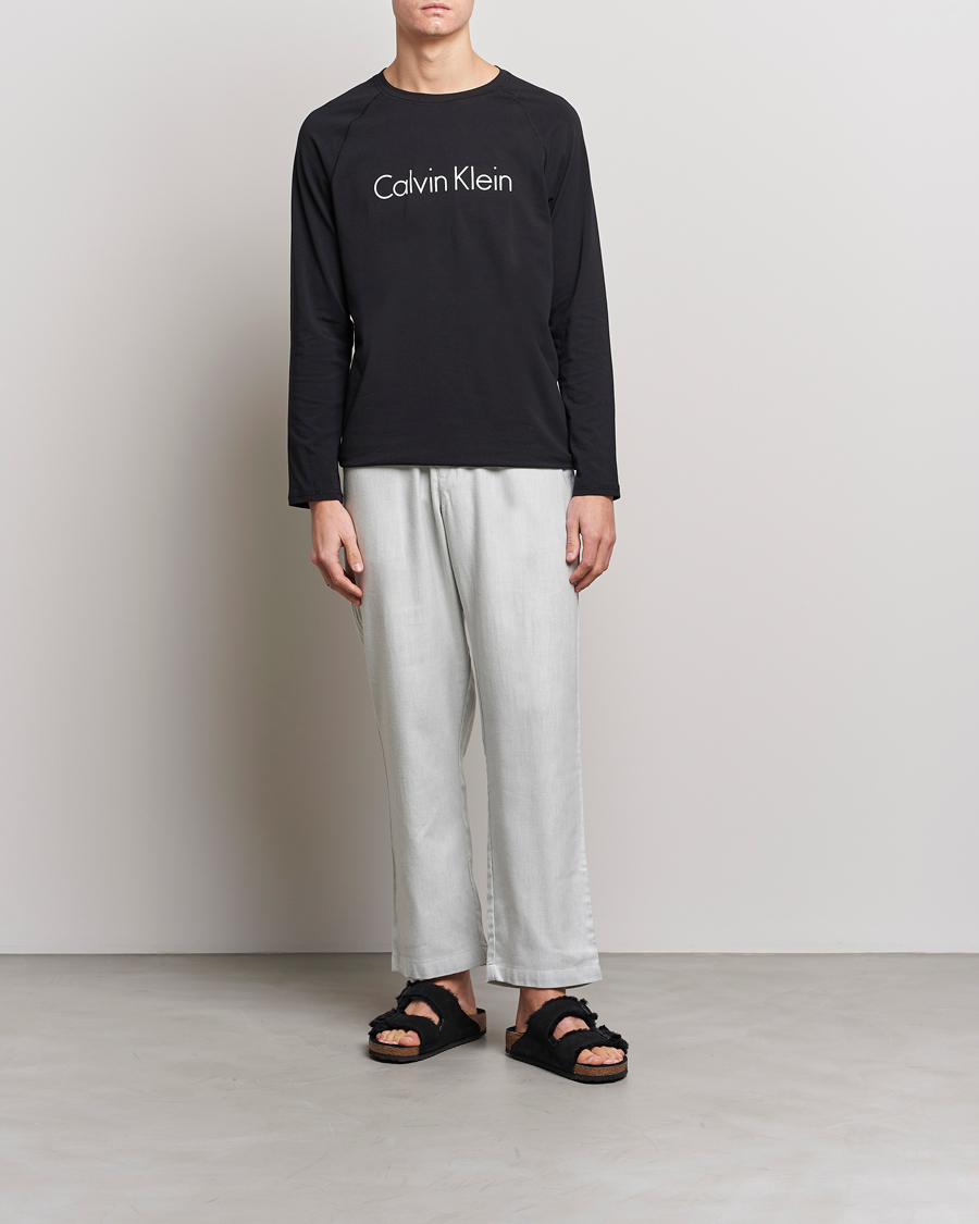 Herr | Pyjamas & Morgonrockar | Calvin Klein | Logo Long Sleeve Pyjama Set Black/White