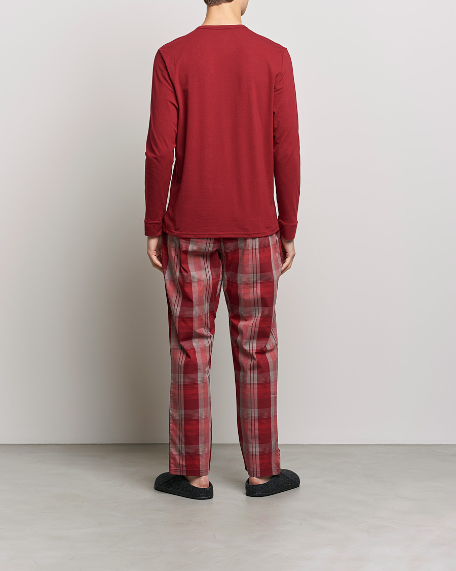 Herr | Pyjamas & Morgonrockar | Calvin Klein | Logo Long Sleeve Checked Pyjama Set Red