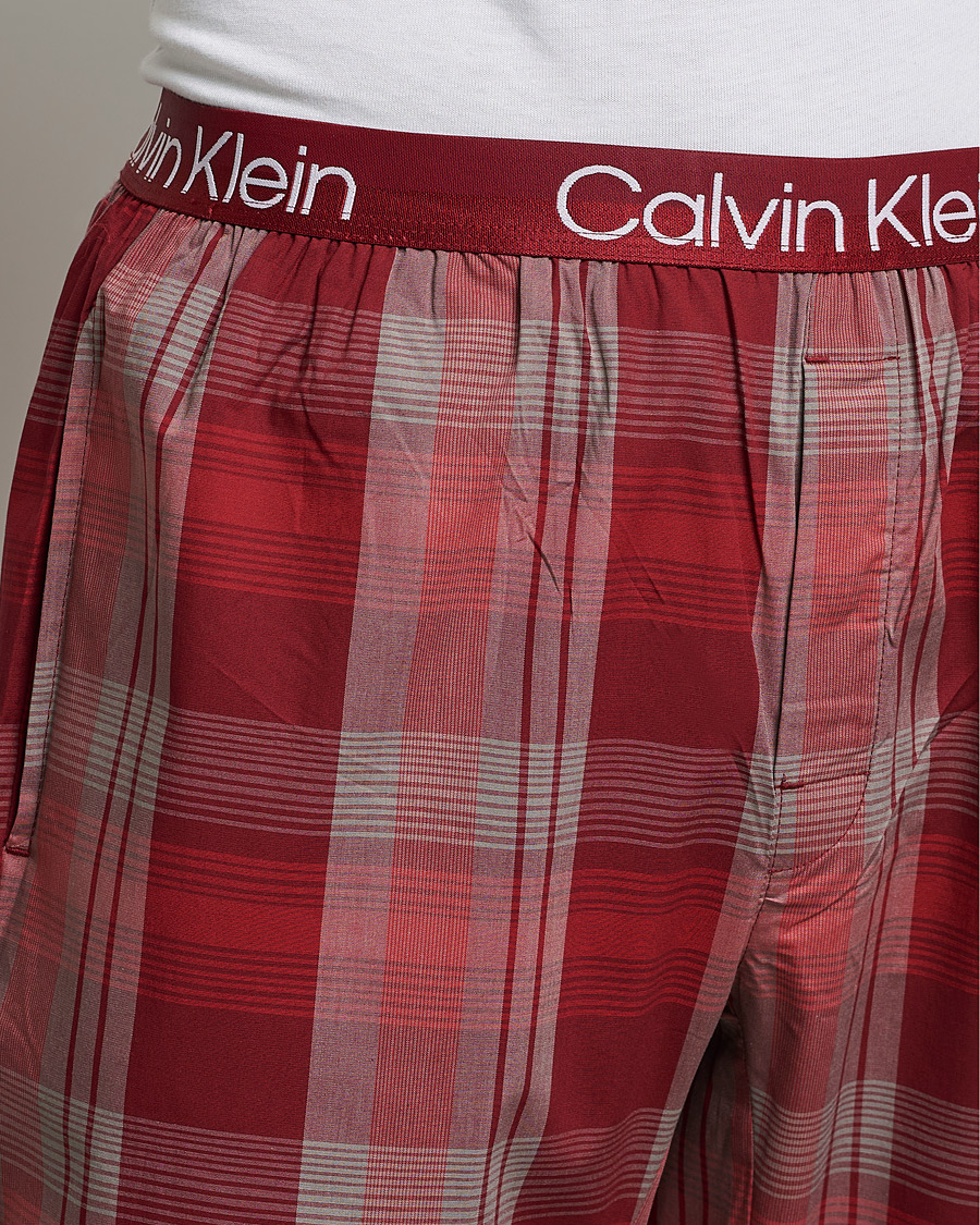 Herr | Pyjamas & Morgonrockar | Calvin Klein | Logo Long Sleeve Checked Pyjama Set Red
