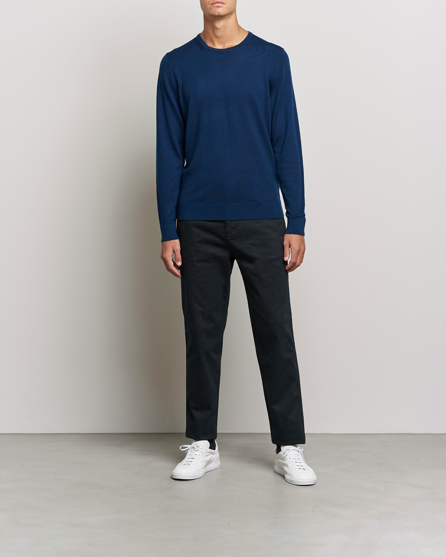 Herr | Tröjor | Calvin Klein | Superior Wool Crew Neck Sweater Navy