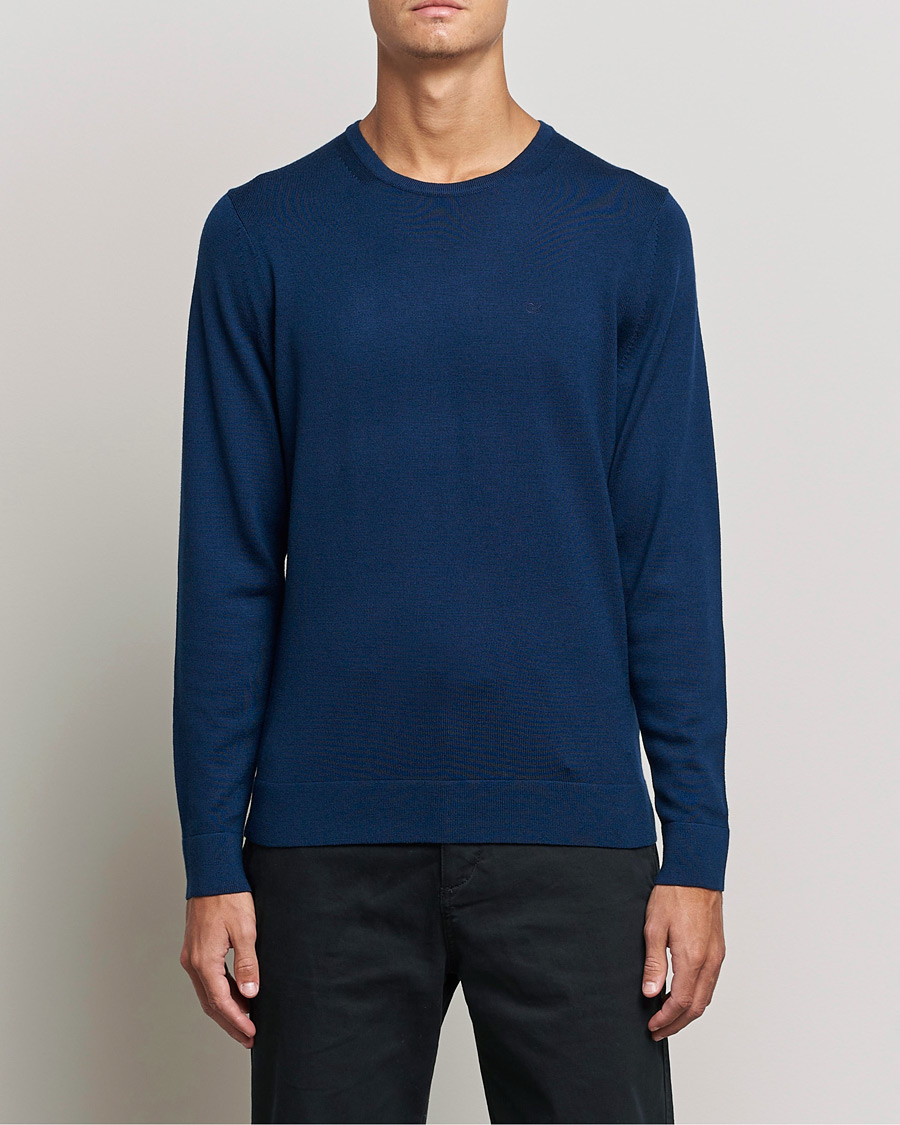 Herr |  | Calvin Klein | Superior Wool Crew Neck Sweater Navy