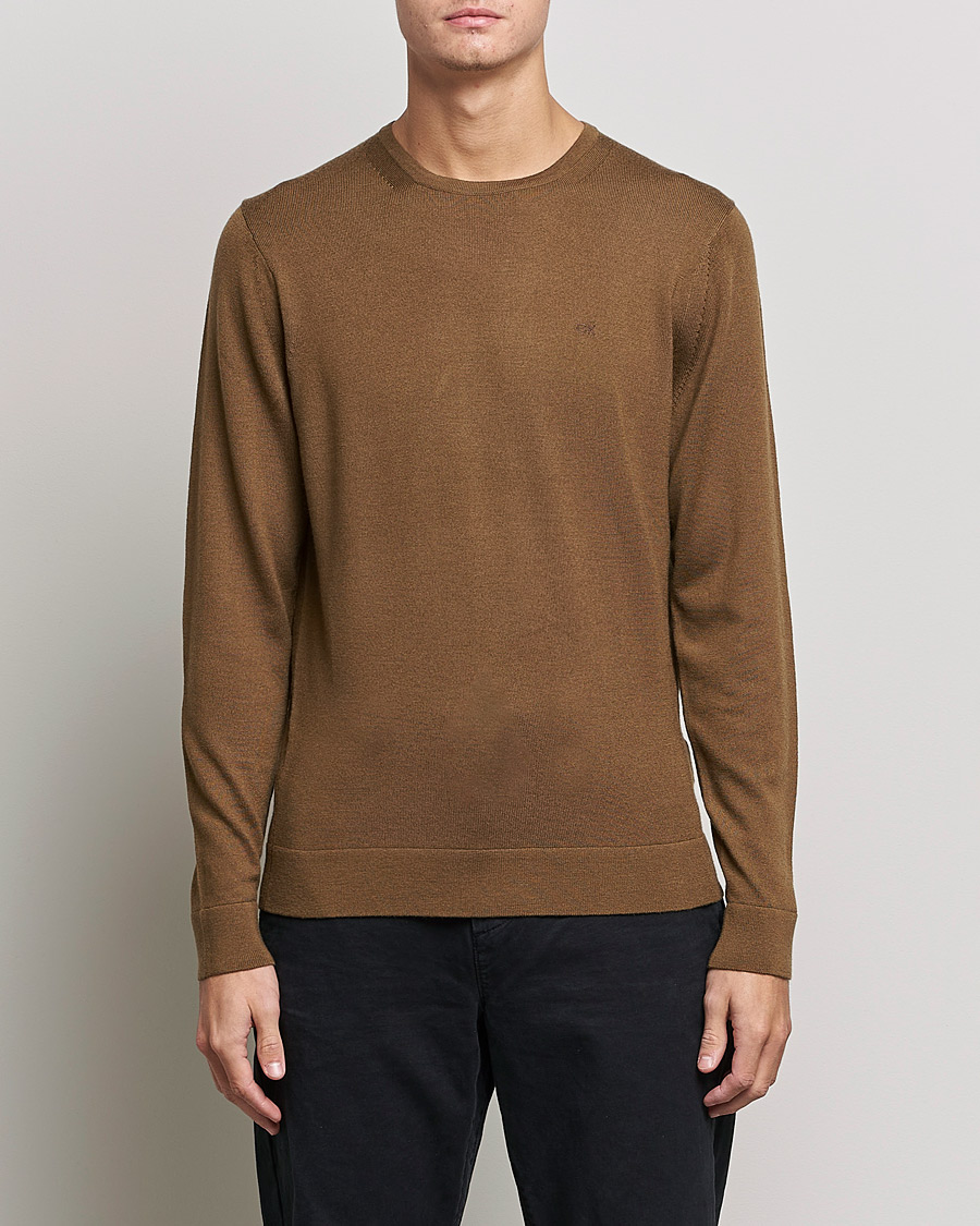 Herr |  | Calvin Klein | Superior Wool Crew Neck Sweater Chester Brown