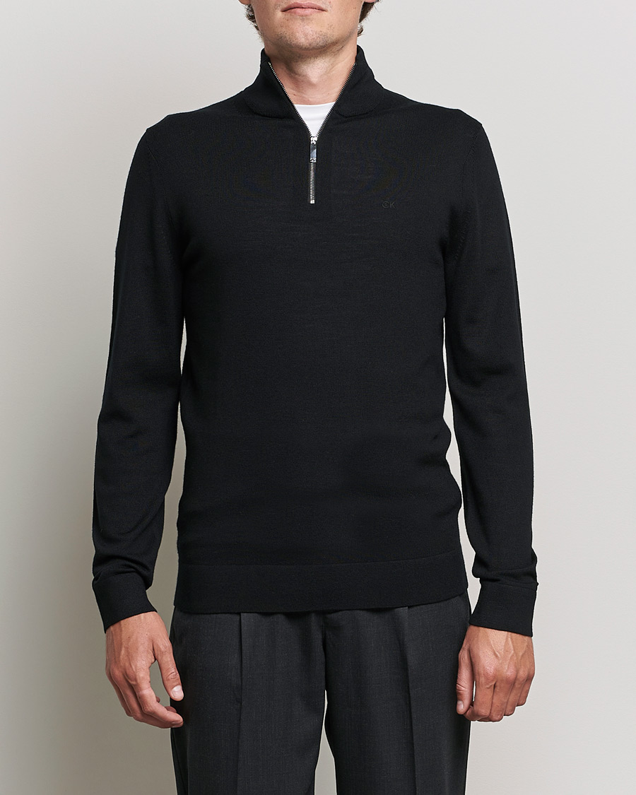 Herr |  | Calvin Klein | Superior Wool Half Zip Sweater Black