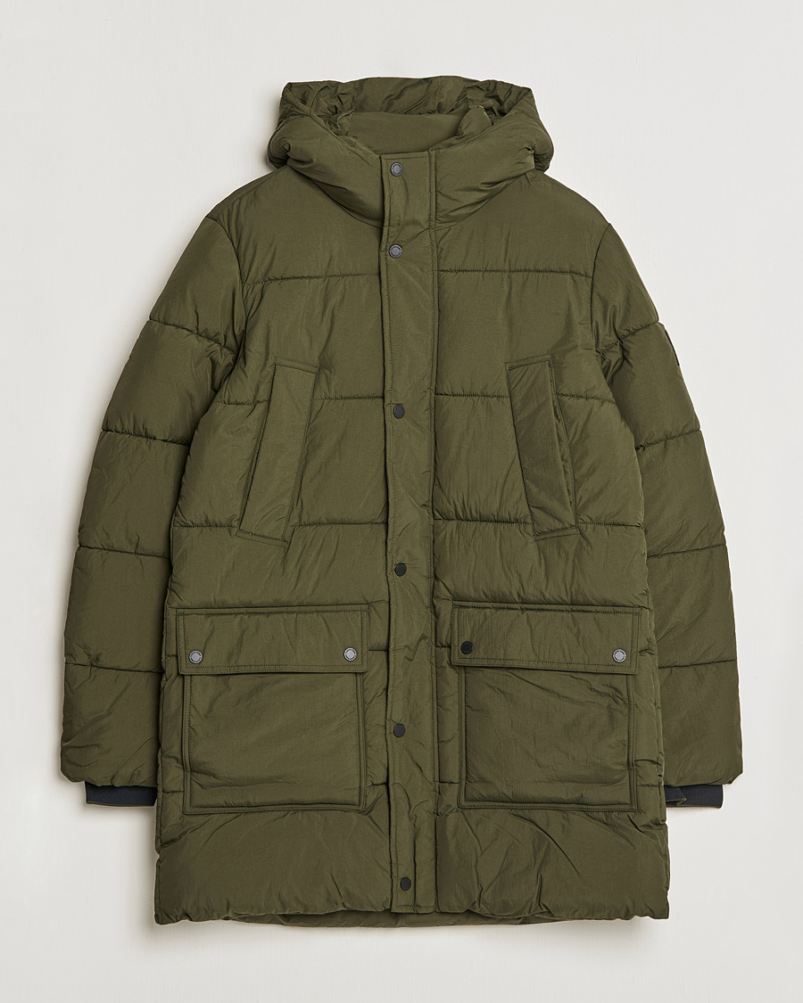 Herr | Jackor | Calvin Klein | Crinkle Nylon Long Puffer Jacker Dark Olive