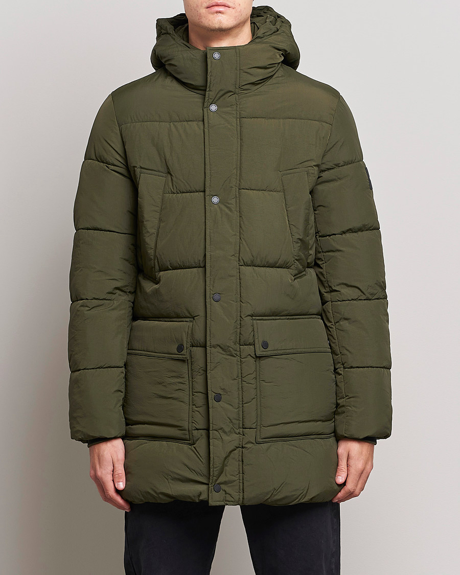 Herr | Jackor | Calvin Klein | Crinkle Nylon Long Puffer Jacker Dark Olive