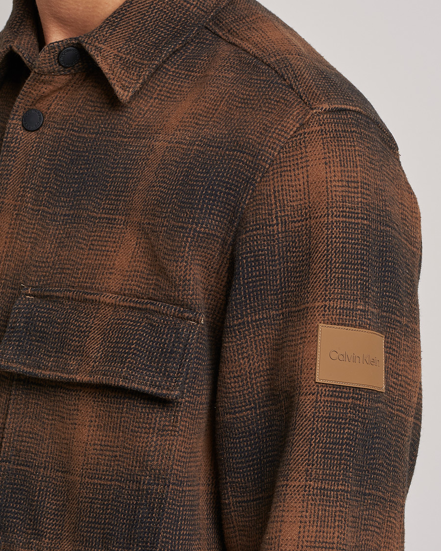 Herr | Skjortor | Calvin Klein | Blurred Checked Overshirt Chester Brown