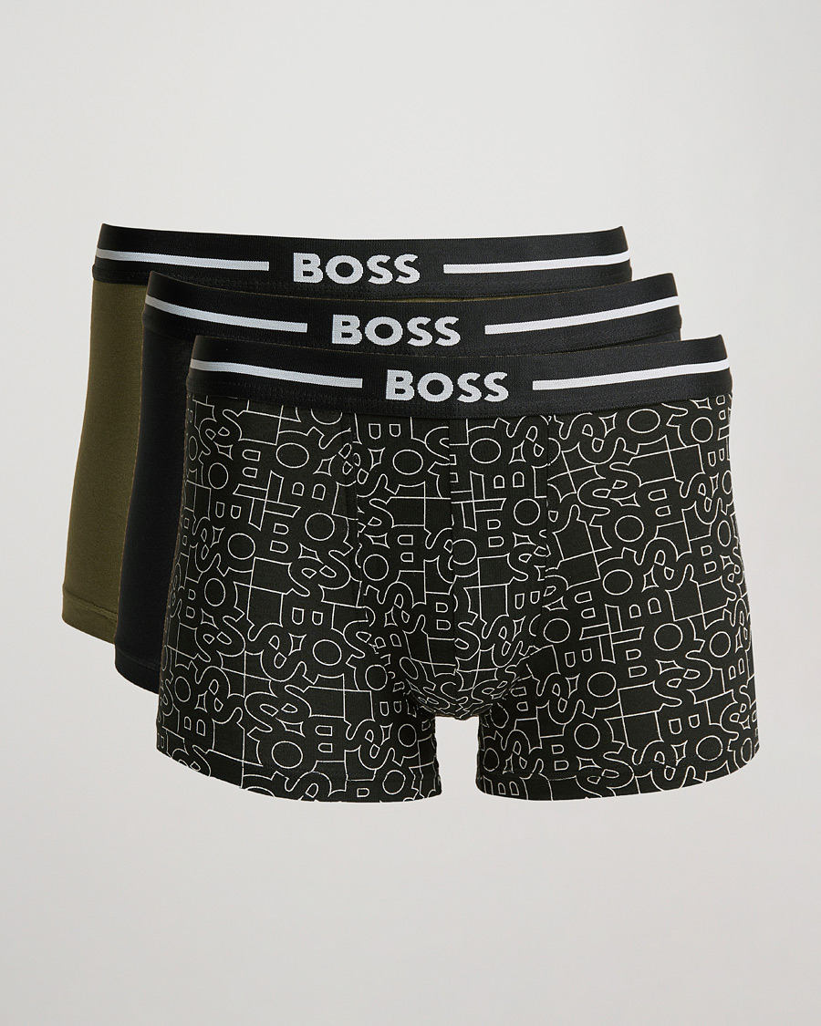 Herr | Underkläder | BOSS BLACK | BOSS 3-Pack Boxer Trunk Green/Multi/Black
