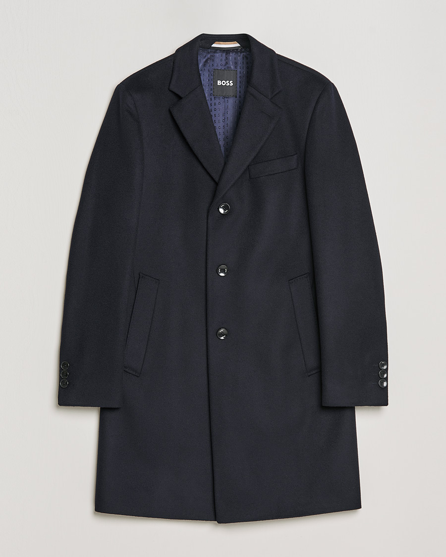 Herr | Business & Beyond | BOSS | Hyde Wool/Cashmere Coat Dark Blue