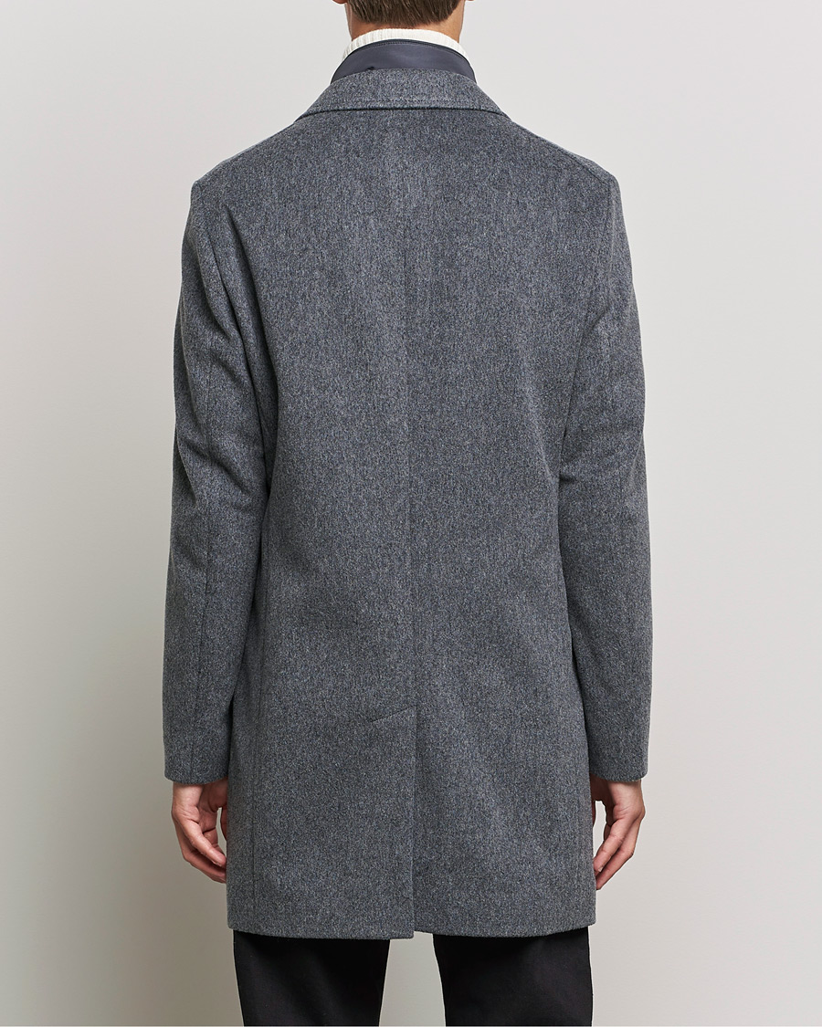 Herr | Jackor | BOSS BLACK | BOSS Hyde Wool/Cashmere Stand Up Collar Coat Silver