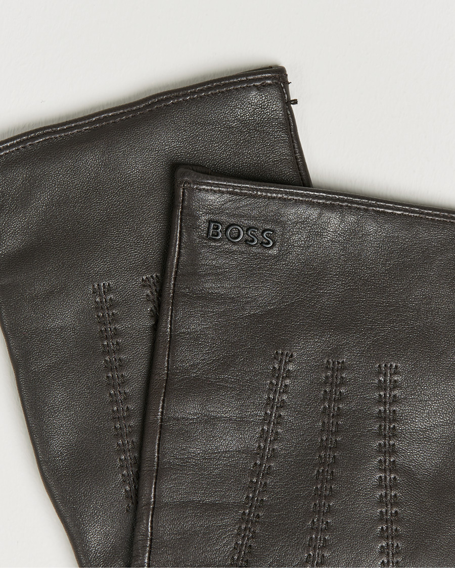 Herr | Hainz Leather Gloves Medium Brown | BOSS BLACK | Hainz Leather Gloves Medium Brown