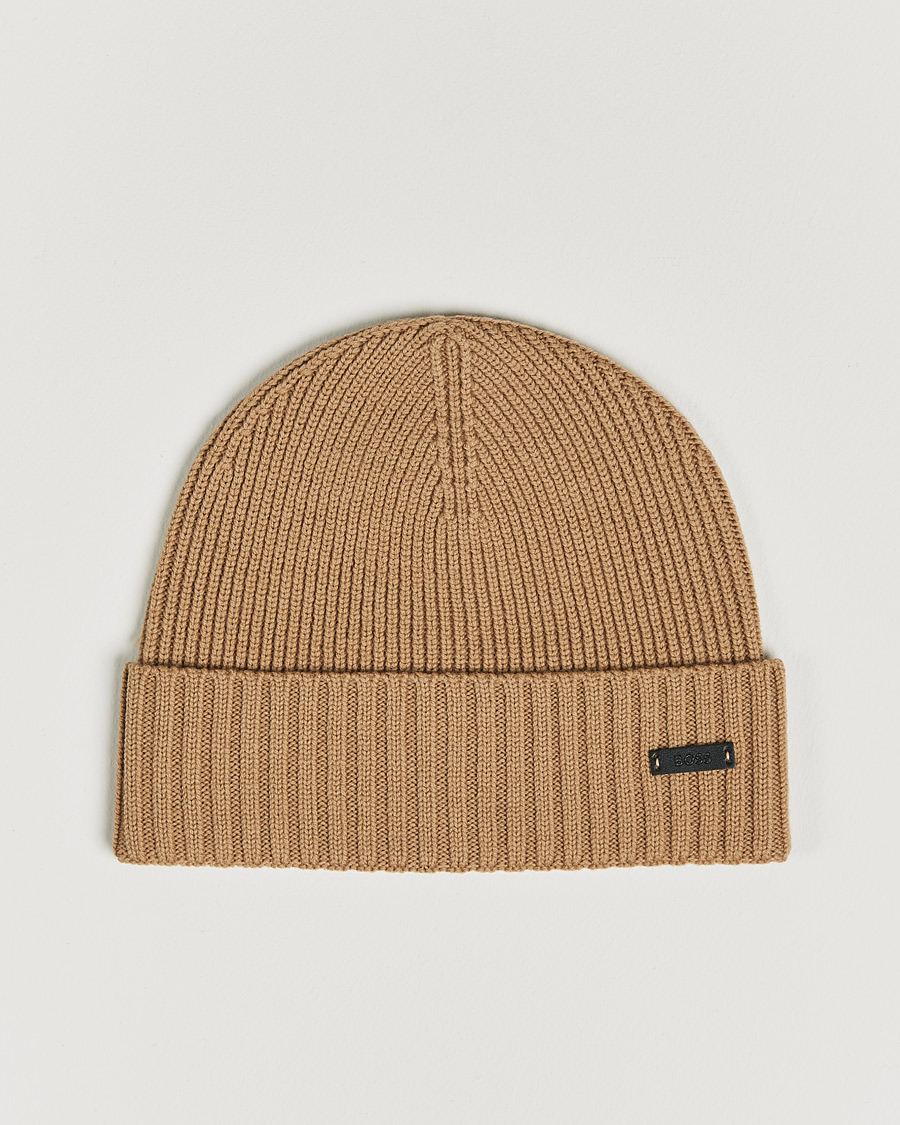 Herr | Fati Beanie Medium Beige | BOSS BLACK | Fati Beanie Medium Beige