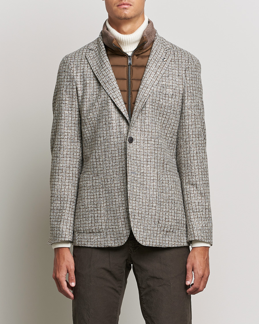 Herr | Kavajer | BOSS BLACK | Hanry Wool Checked Patch Pocket Blazer Silver