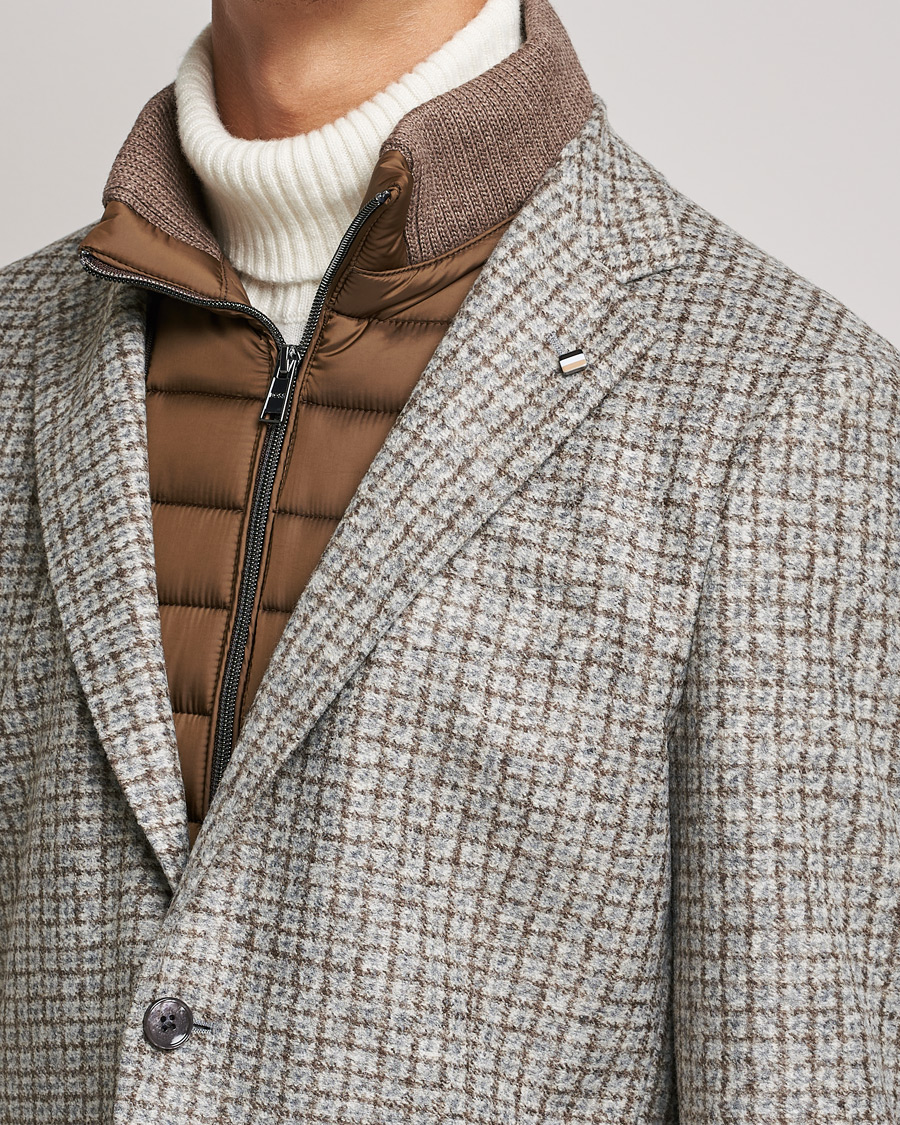 Herr | Kavajer | BOSS BLACK | Hanry Wool Checked Patch Pocket Blazer Silver