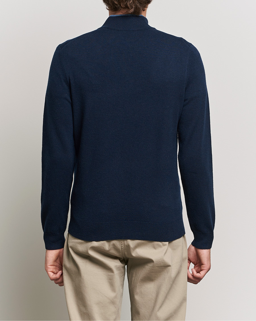 Herr | Tröjor | BOSS BLACK | Barlo Lambswool Half Zip Dark Blue