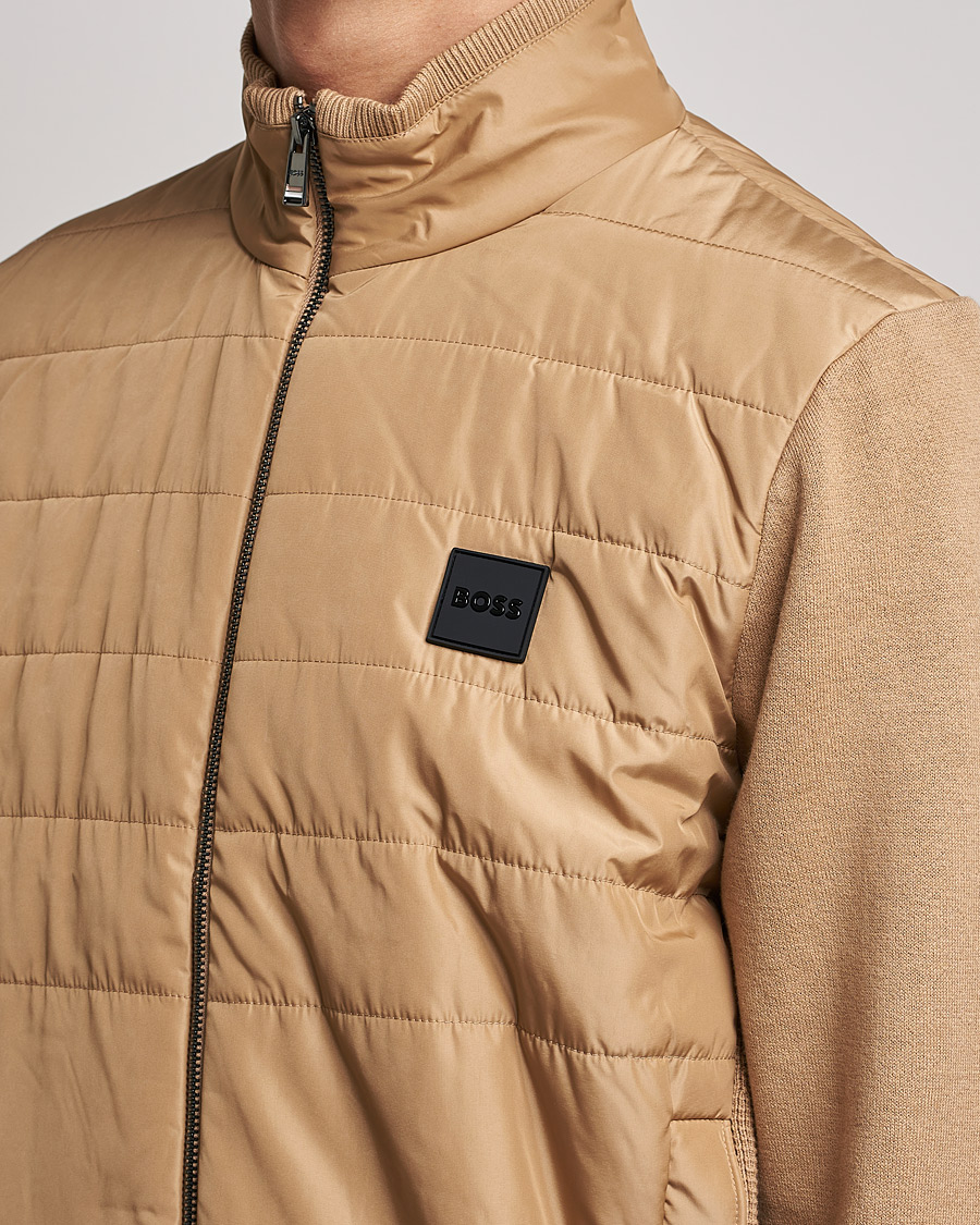 Herr | Tröjor | BOSS BLACK | BOSS Lavando Hybrid Full Zip Medium Beige