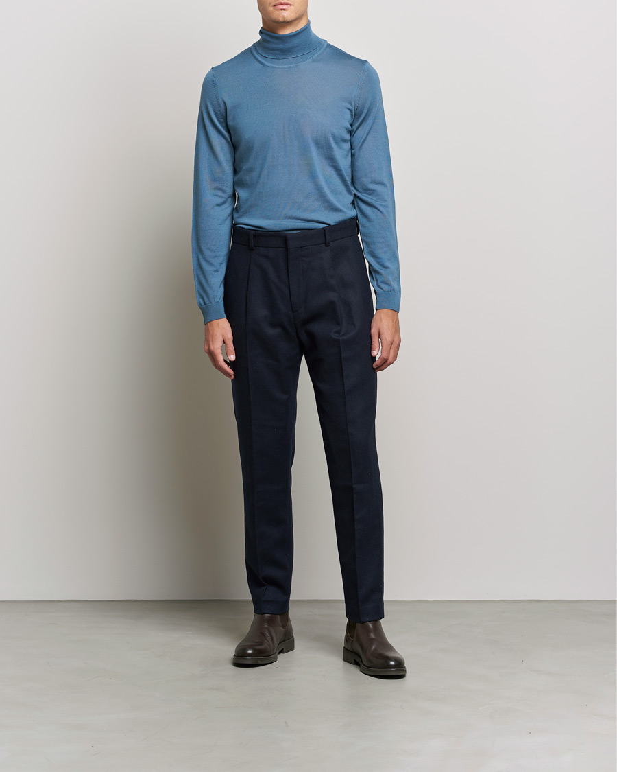 Herr | Tröjor | BOSS BLACK | Musso Merino Polo Bright Blue