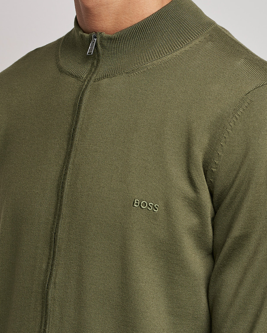 Herr | Tröjor | BOSS BLACK | Balonso Full Zip Sweater Open Green