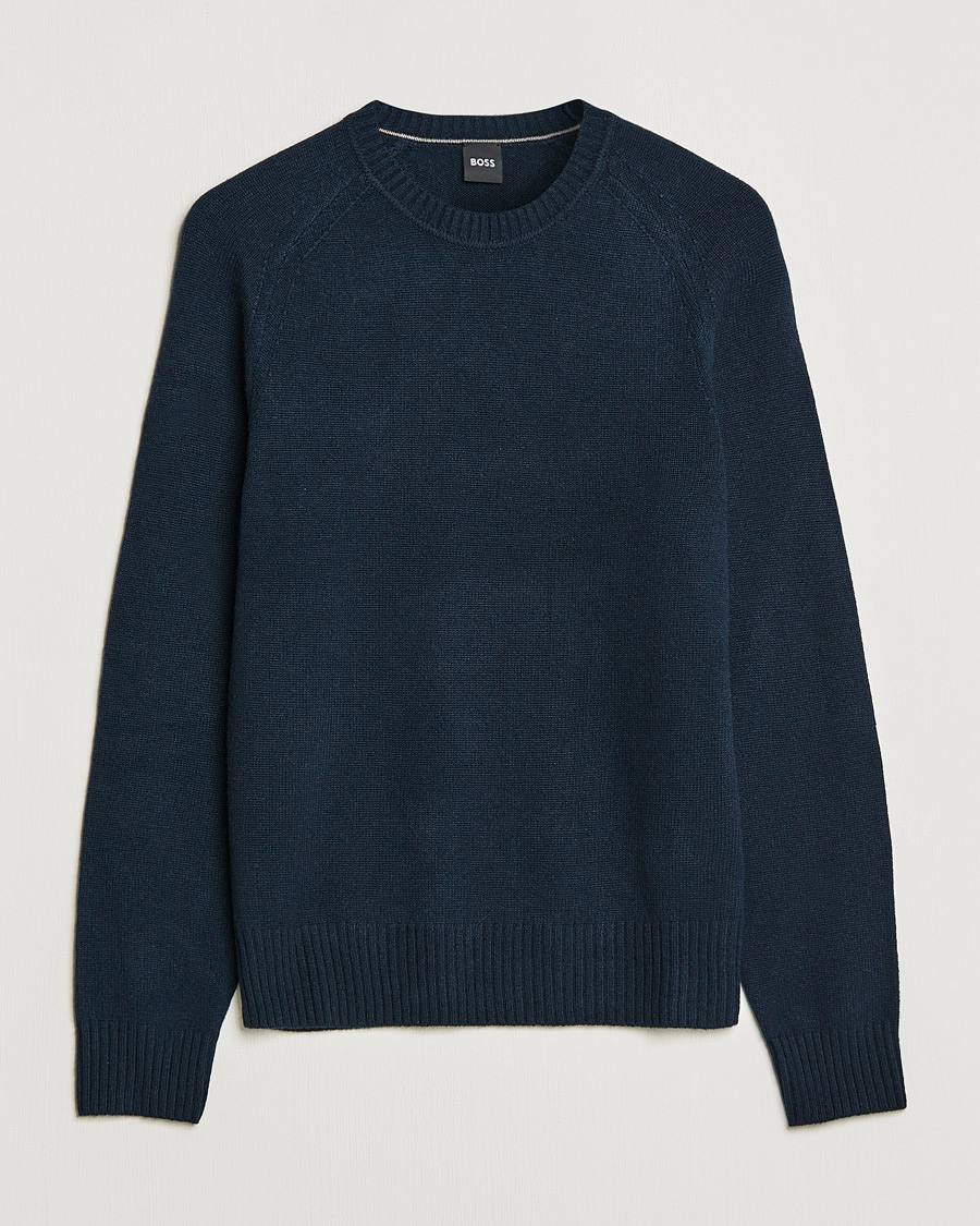 Herr | Tröjor | BOSS BLACK | BOSS Lolive Knitted Sweater Dark Blue