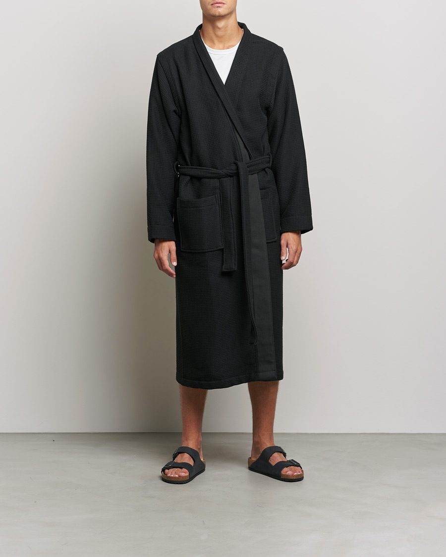 Herr | Pyjamas & Morgonrockar | BOSS | Waffle Kimono Black