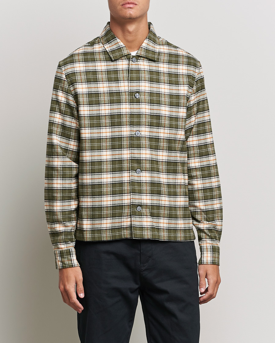 Herr |  | BOSS | Nolan Check Flannel Shirt Open Green