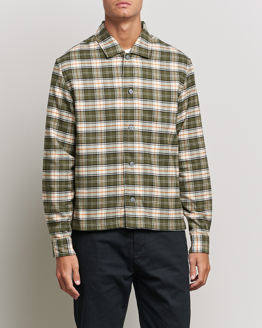 Herr | Skjortor | BOSS BLACK | Nolan Check Flannel Shirt Open Green