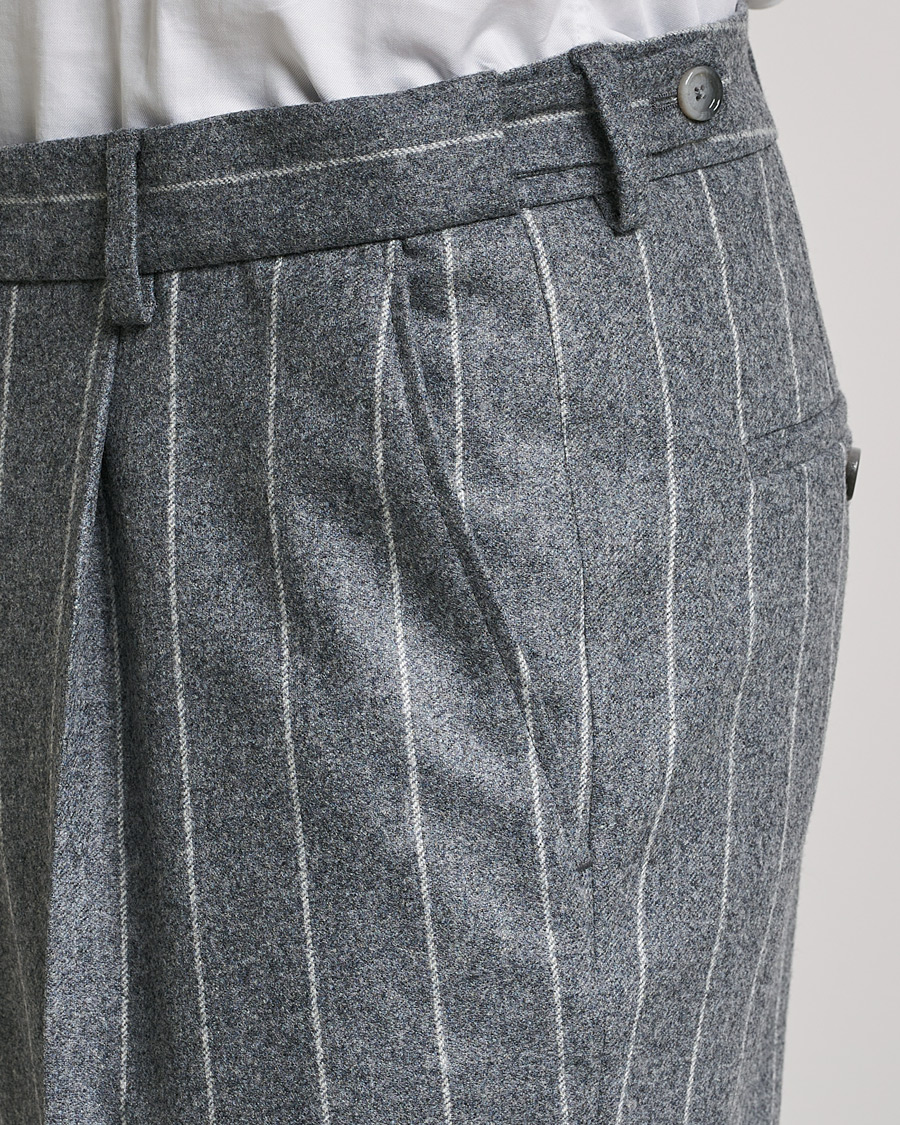 Herr | Kostymer | BOSS BLACK | BOSS Hanry Wool Double Breasted Pinstripe Suit Medium Grey