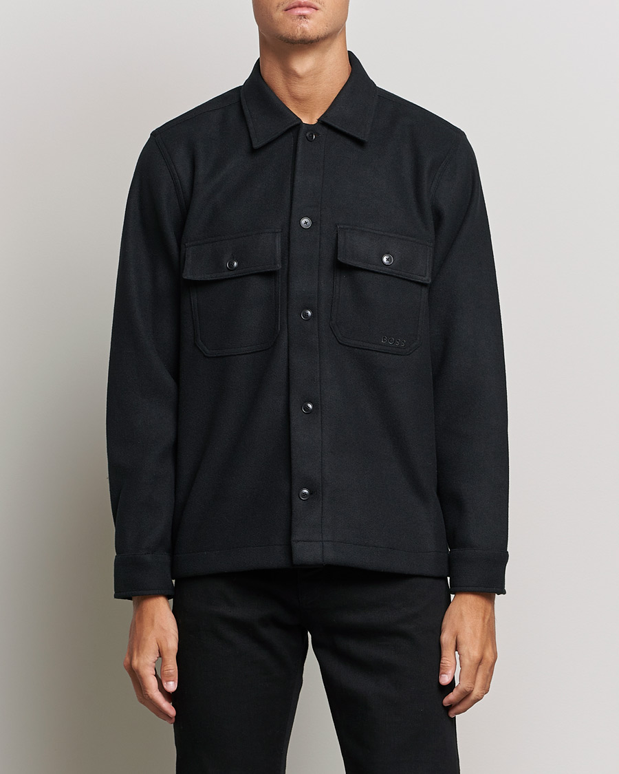 Herr | Skjortor | BOSS ORANGE | Lovvo Pocket Overshirt Black
