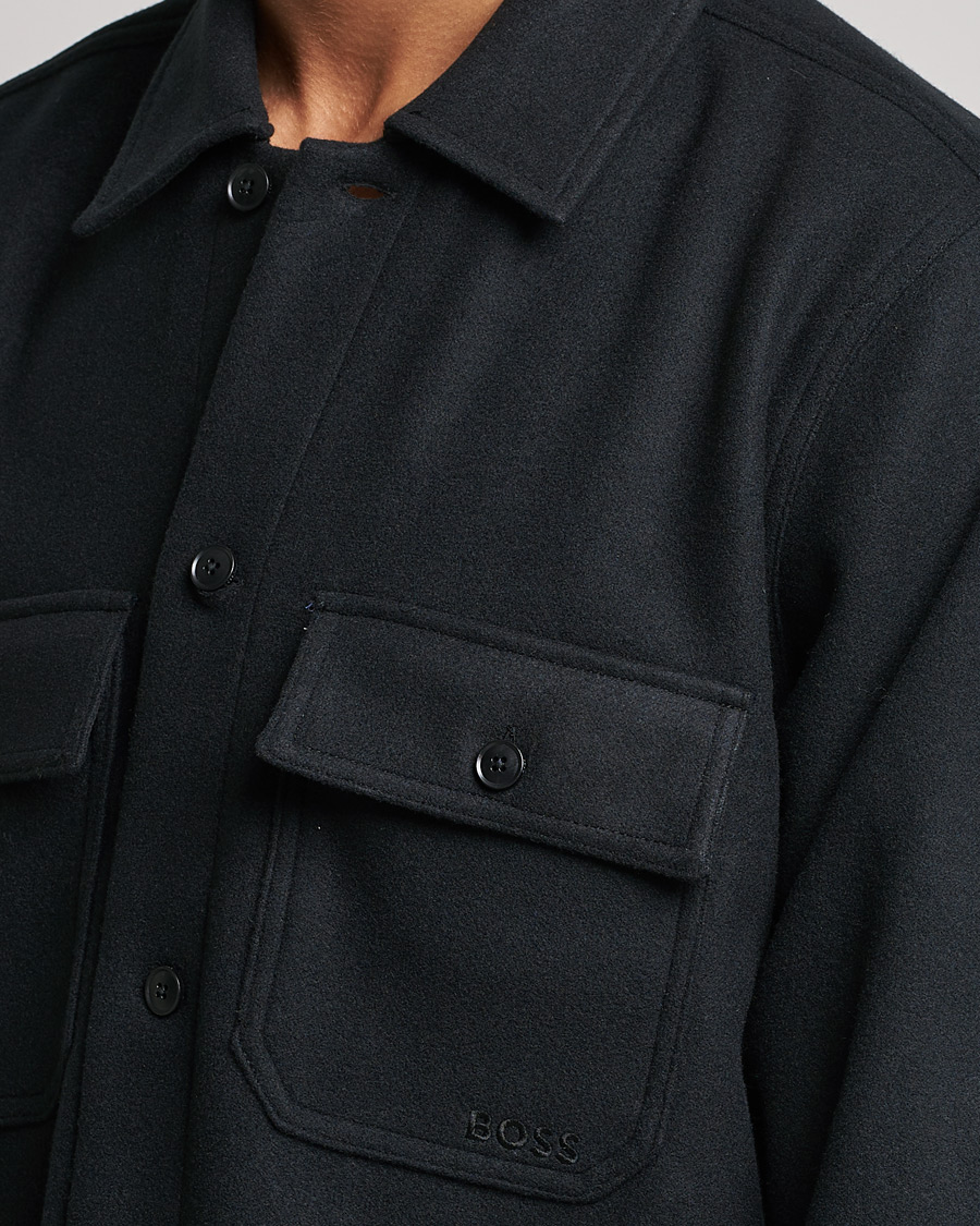 Herr | Skjortor | BOSS ORANGE | Lovvo Pocket Overshirt Black