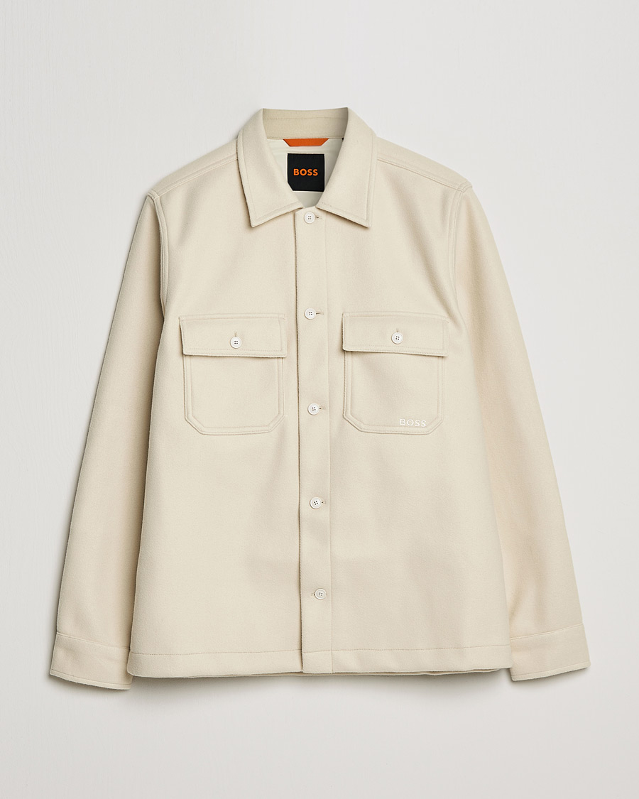 Herr | Skjortor | BOSS ORANGE | Lovvo Pocket Overshirt Open White