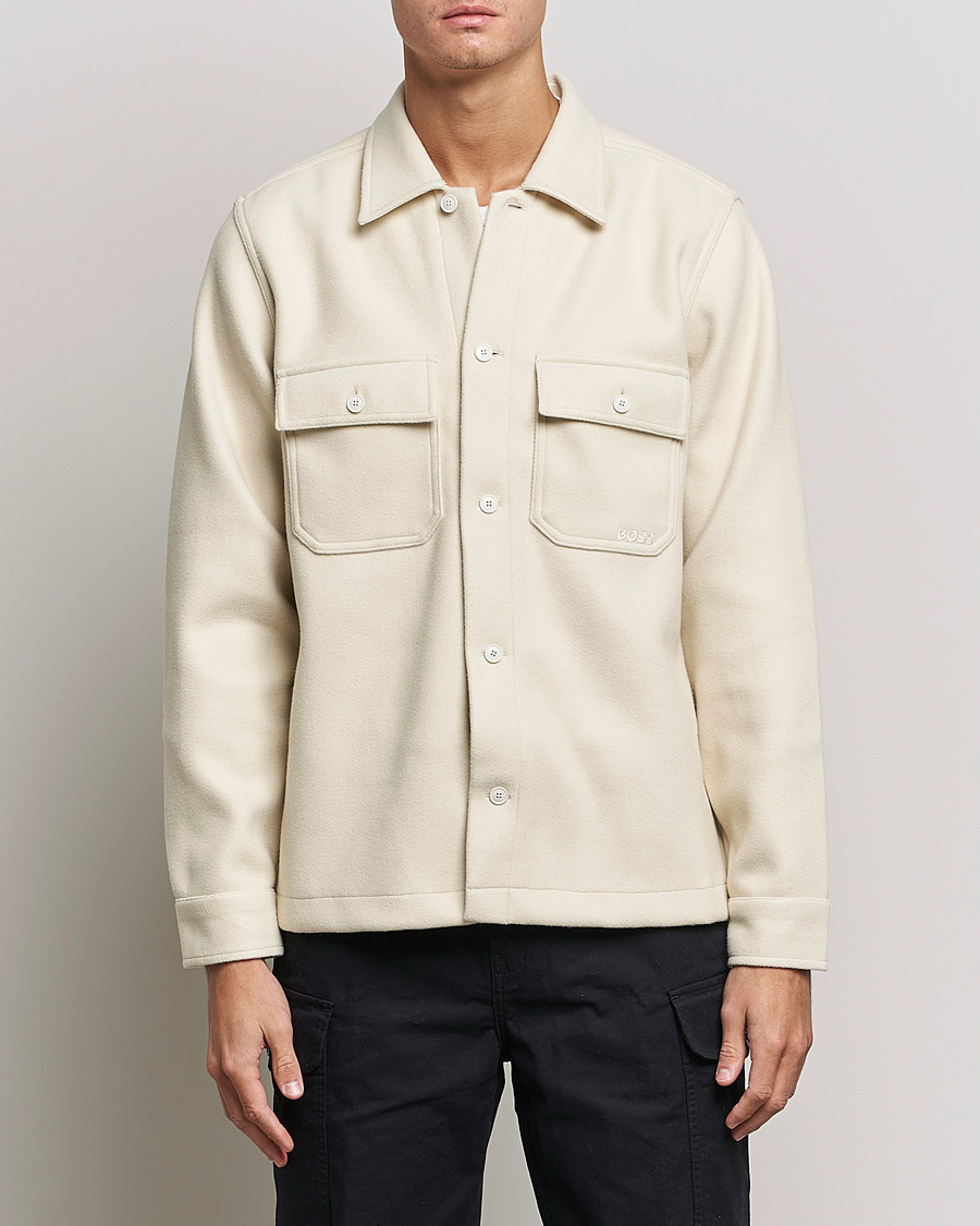 Herr | Skjortor | BOSS ORANGE | Lovvo Pocket Overshirt Open White