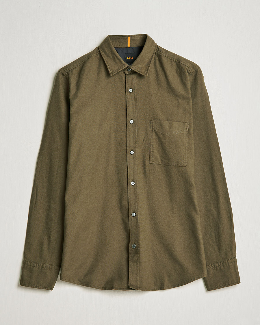Herr | Skjortor | BOSS ORANGE | Relegant Flannel Shirt Dark Green
