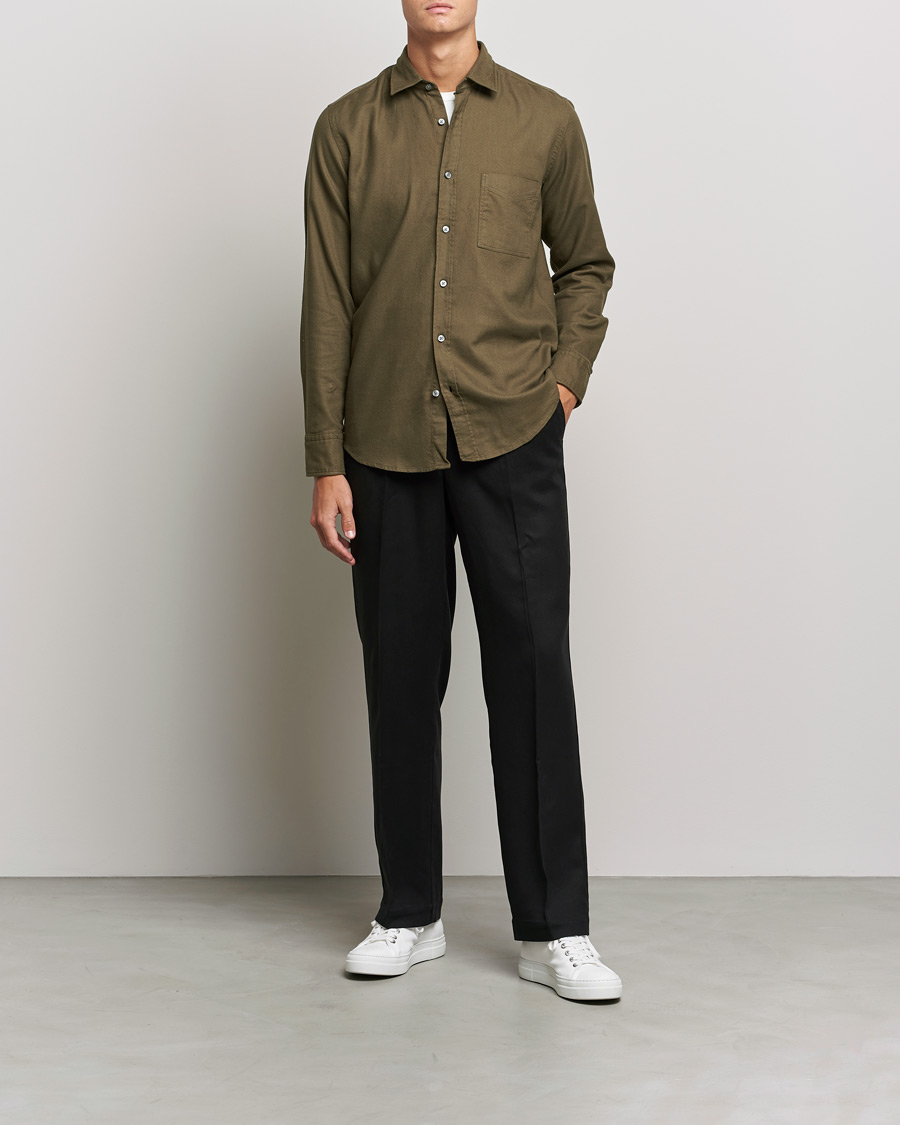 Herr | Skjortor | BOSS ORANGE | Relegant Flannel Shirt Dark Green