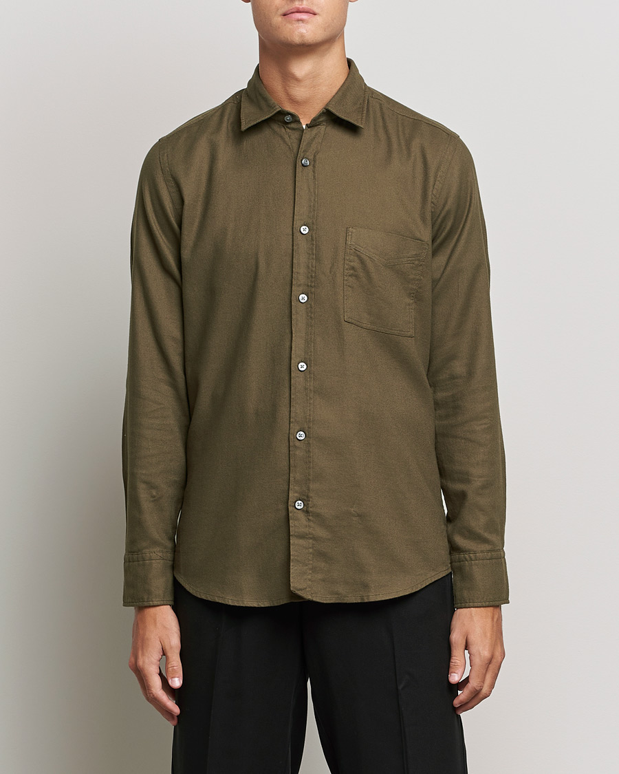 Herr | Skjortor | BOSS ORANGE | Relegant Flannel Shirt Dark Green