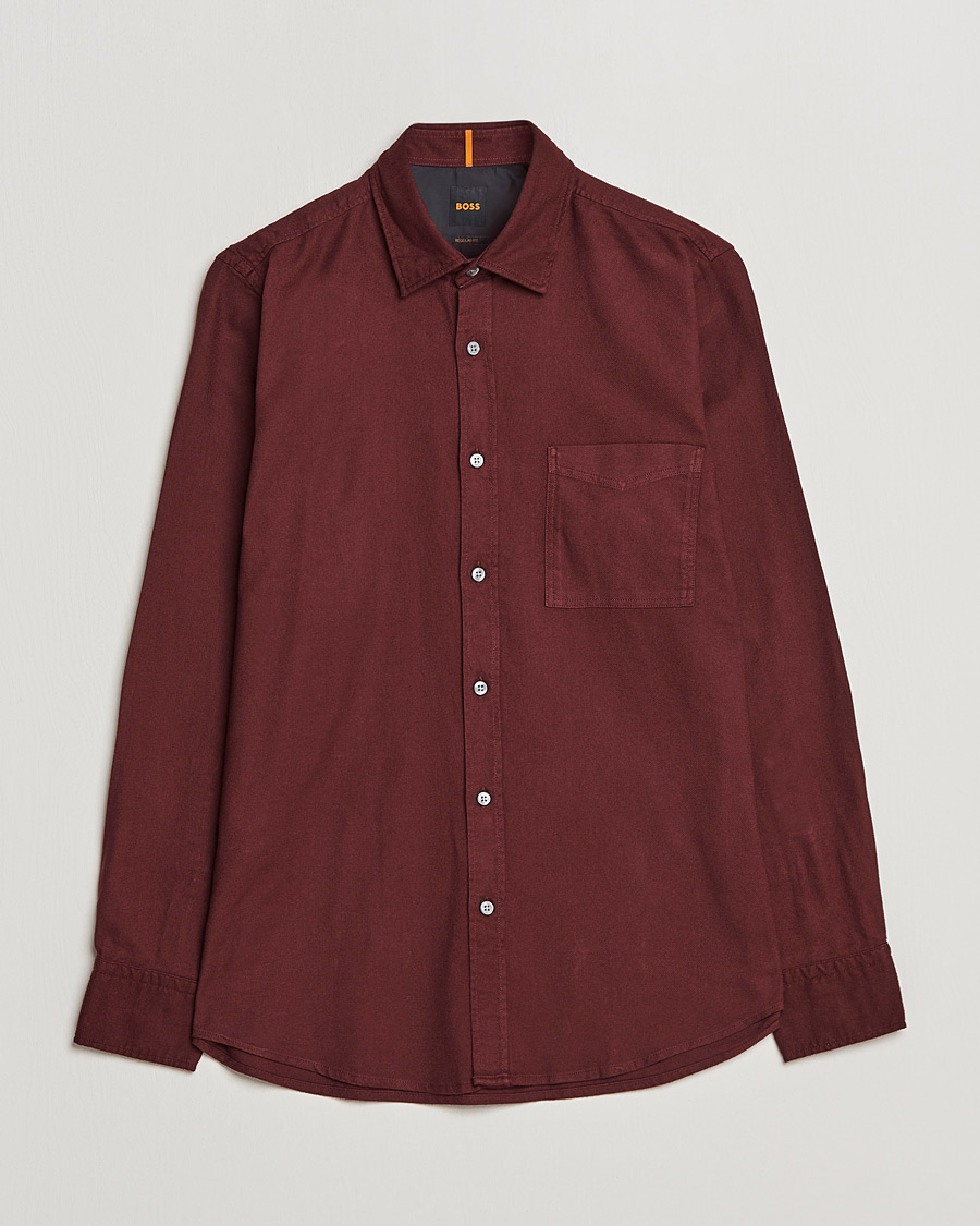 Herr | Skjortor | BOSS ORANGE | Relegant Flannel Shirt Dark Red