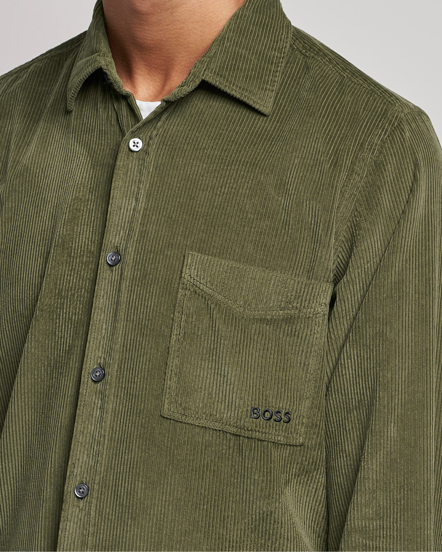 Herr | Skjortor | BOSS ORANGE | Relegant Corduroy Shirt Dark Green