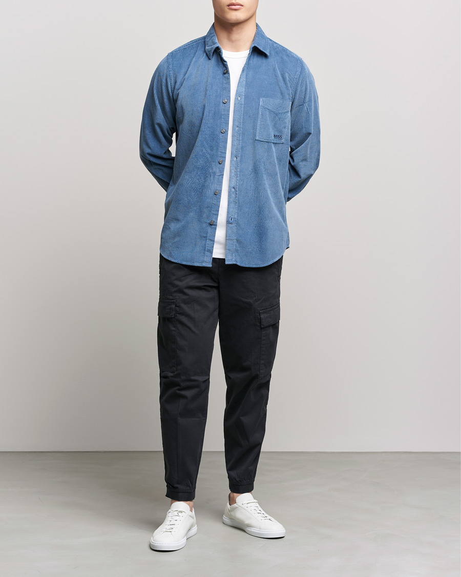 Herr | Skjortor | BOSS ORANGE | Relegant Corduroy Shirt Bright Blue
