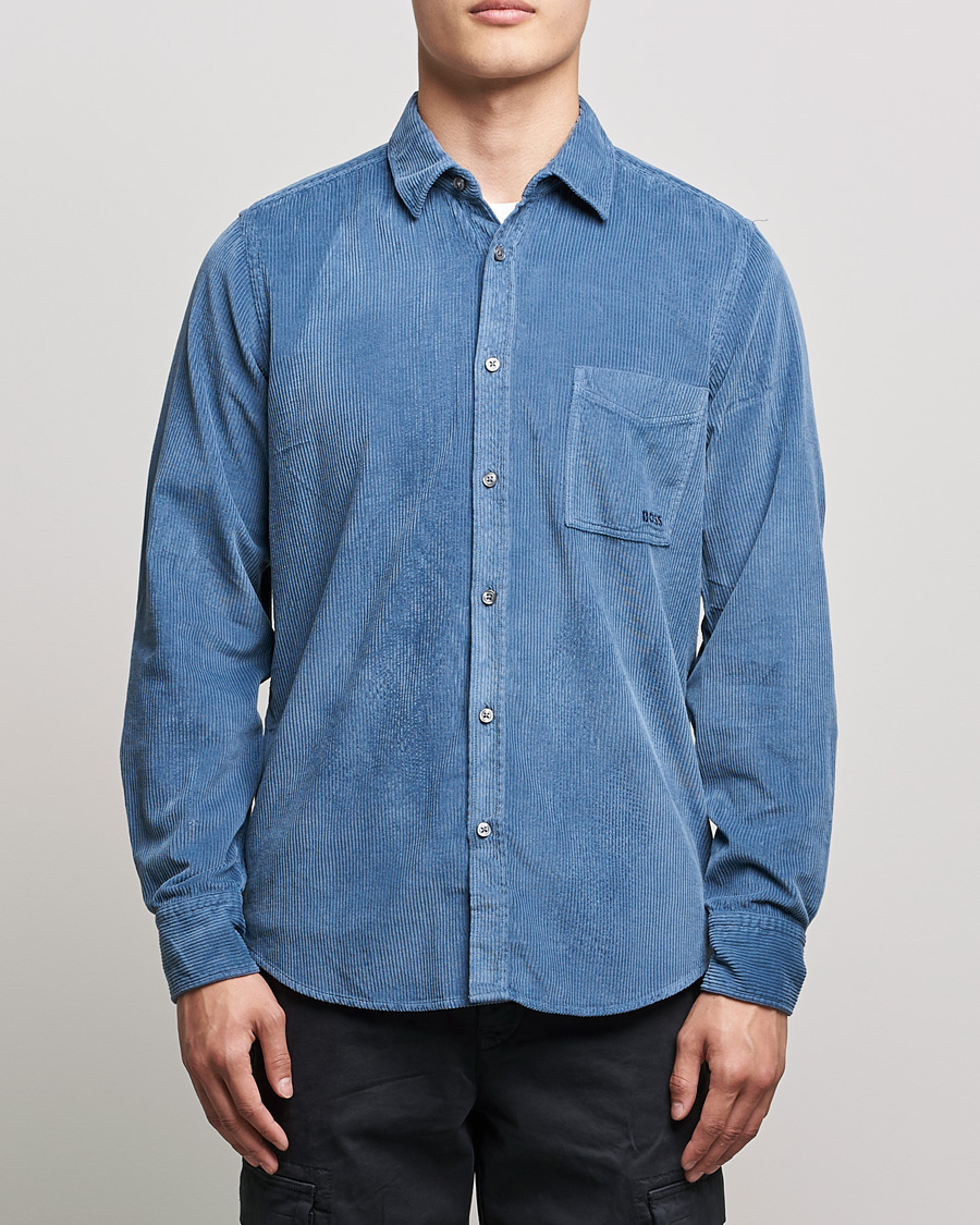 Herr | Skjortor | BOSS Casual | Relegant Corduroy Shirt Bright Blue
