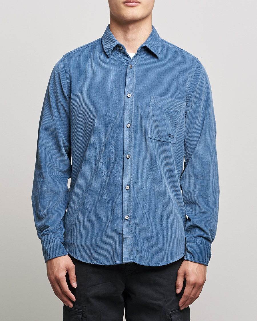 Herr | Skjortor | BOSS ORANGE | Relegant Corduroy Shirt Bright Blue