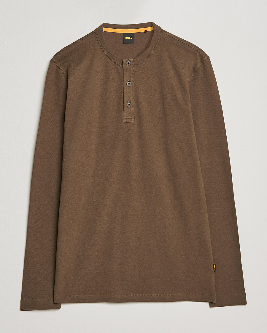 Herr | Tröjor | BOSS ORANGE | Teetwill Henley Dark Green
