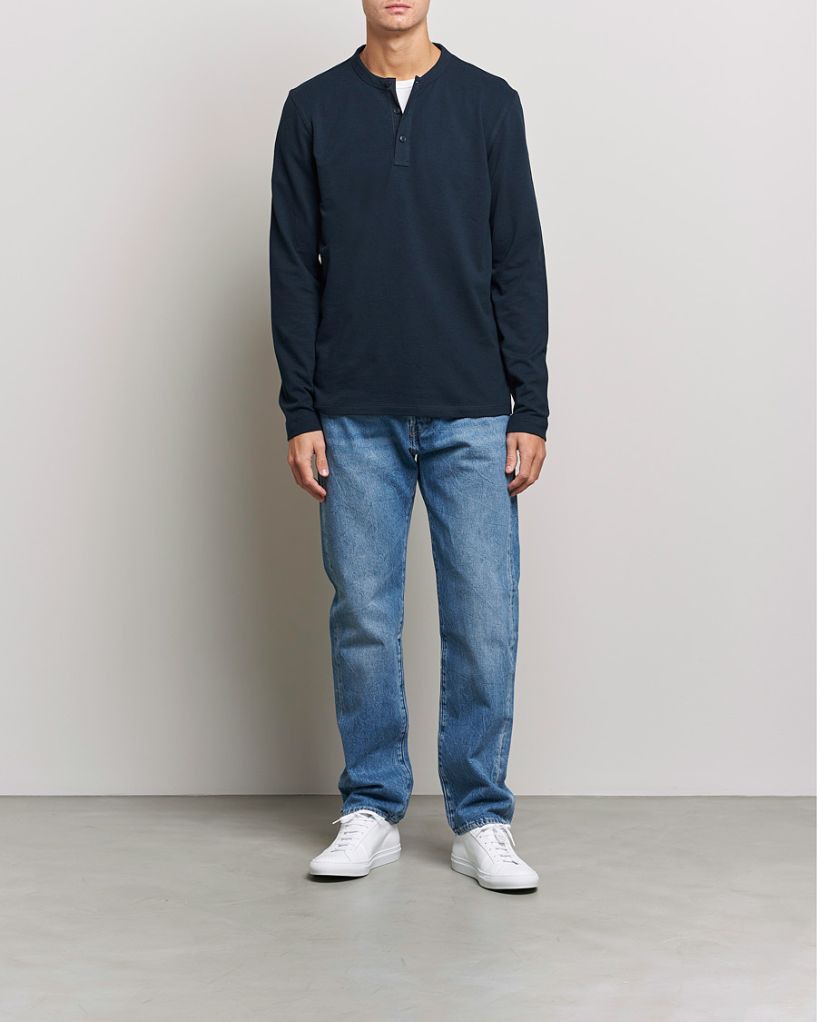 Herr | Tröjor | BOSS ORANGE | Teetwill Henley Dark Blue
