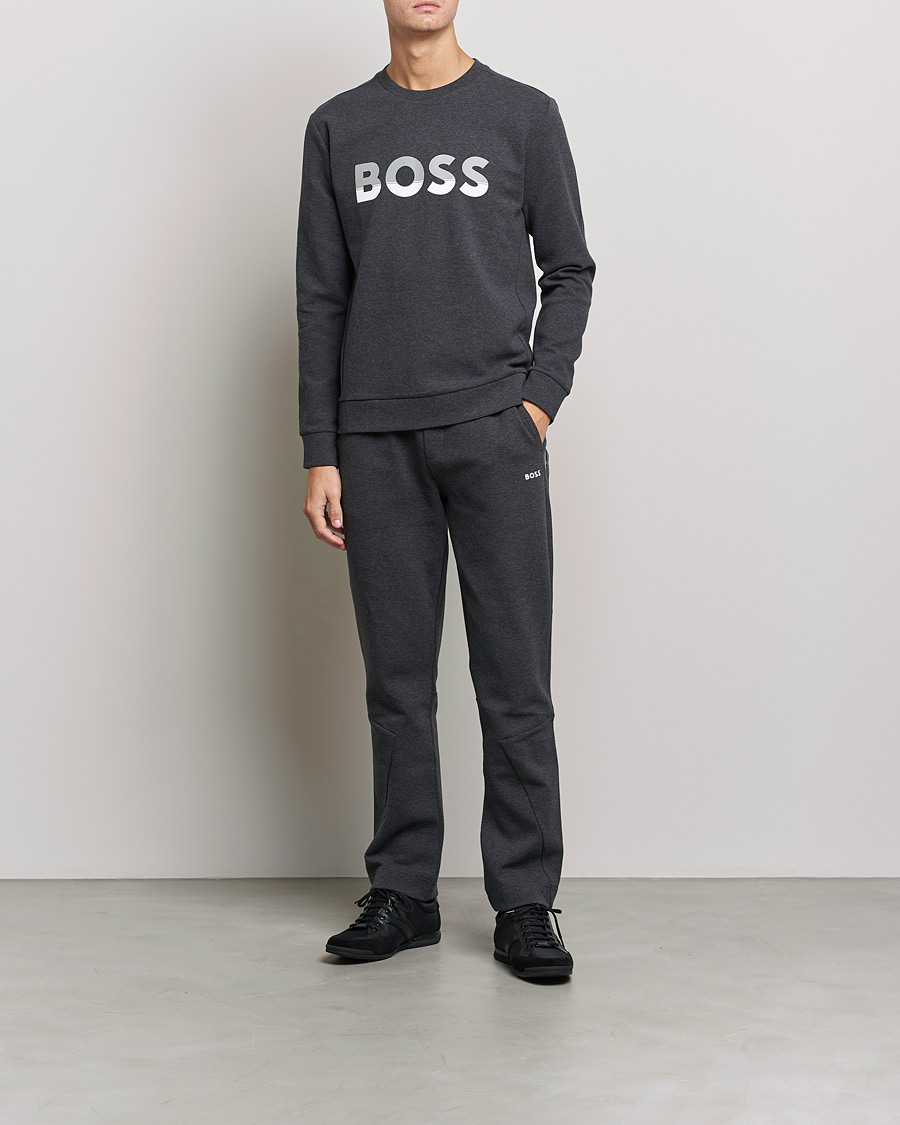 Herr | Tröjor | BOSS GREEN | BOSS Athleisure Salbo Logo Sweatshirt Medium Grey