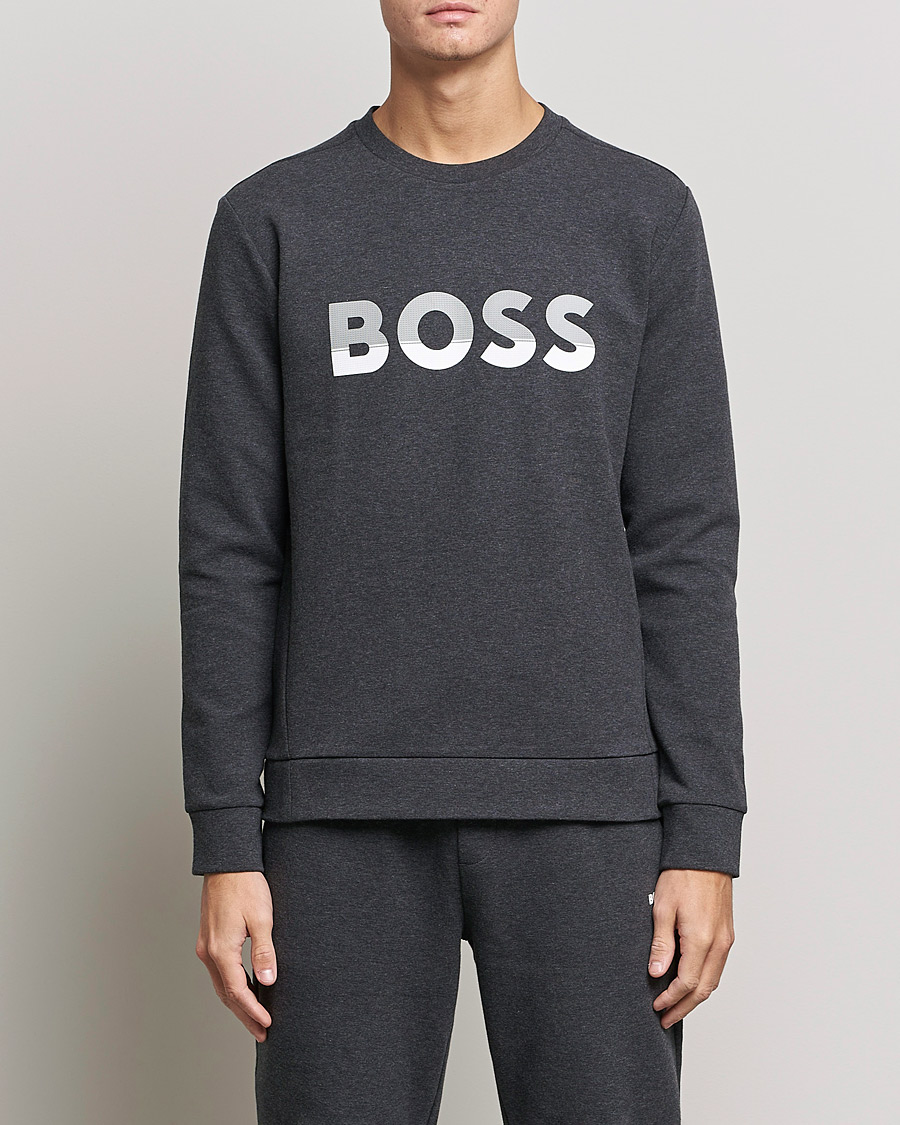 Herr | Tröjor | BOSS GREEN | BOSS Athleisure Salbo Logo Sweatshirt Medium Grey