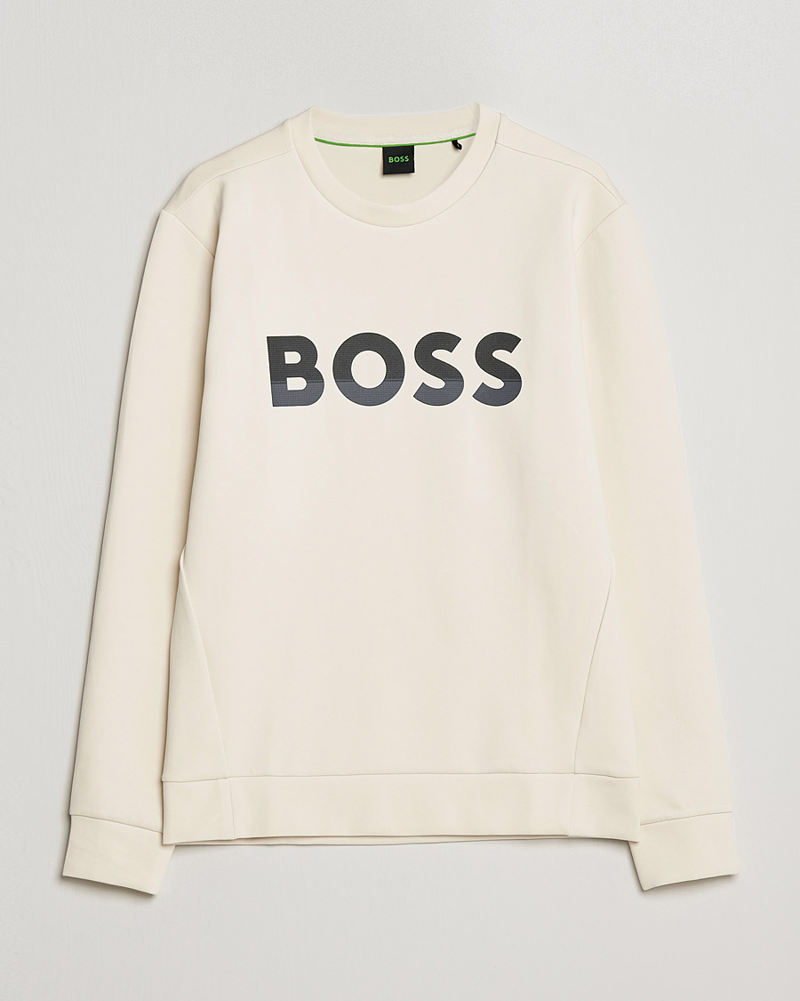 Herr | Tröjor | BOSS GREEN | BOSS Athleisure Salbo Logo Sweatshirt Open White