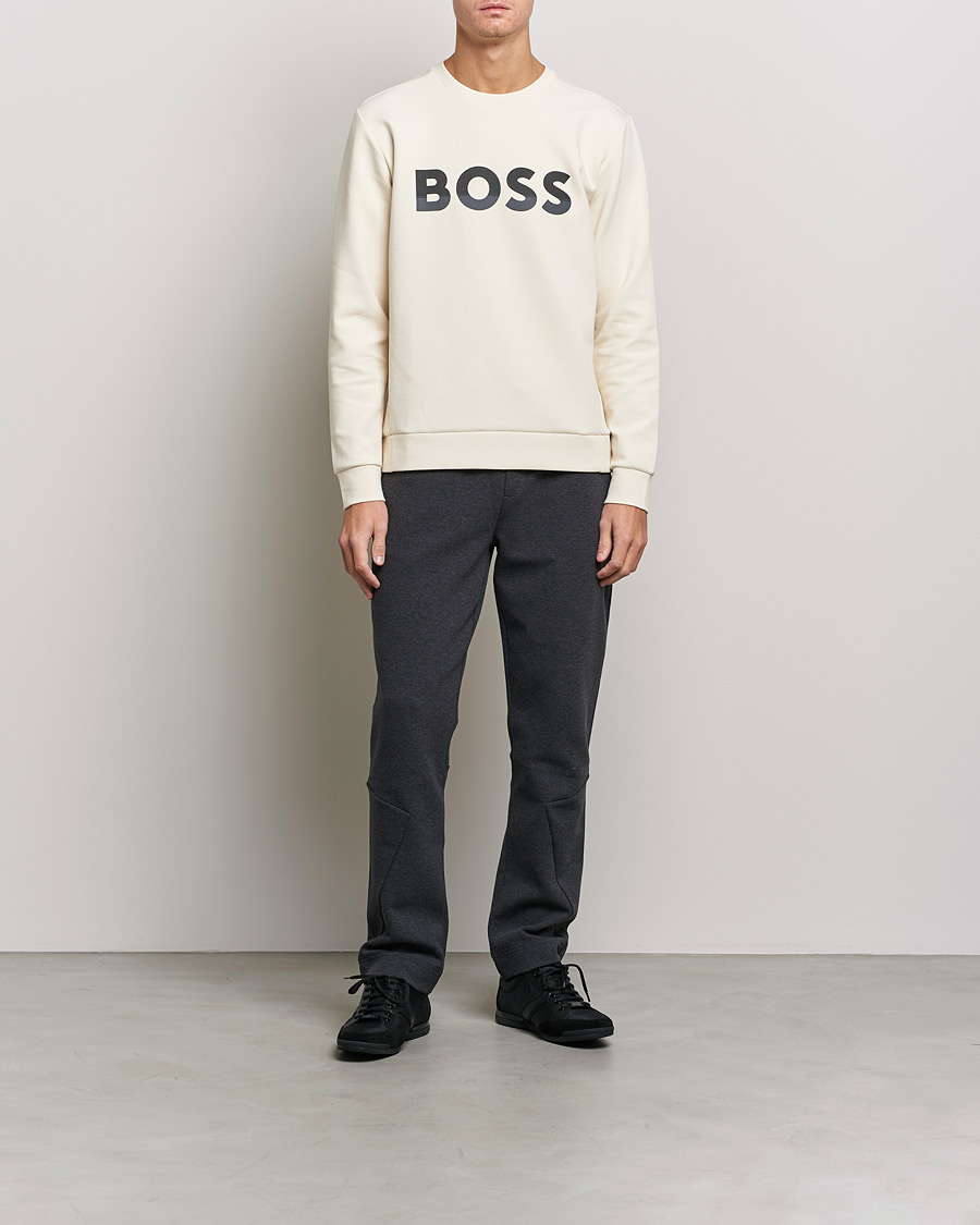 Herr | Tröjor | BOSS GREEN | BOSS Athleisure Salbo Logo Sweatshirt Open White
