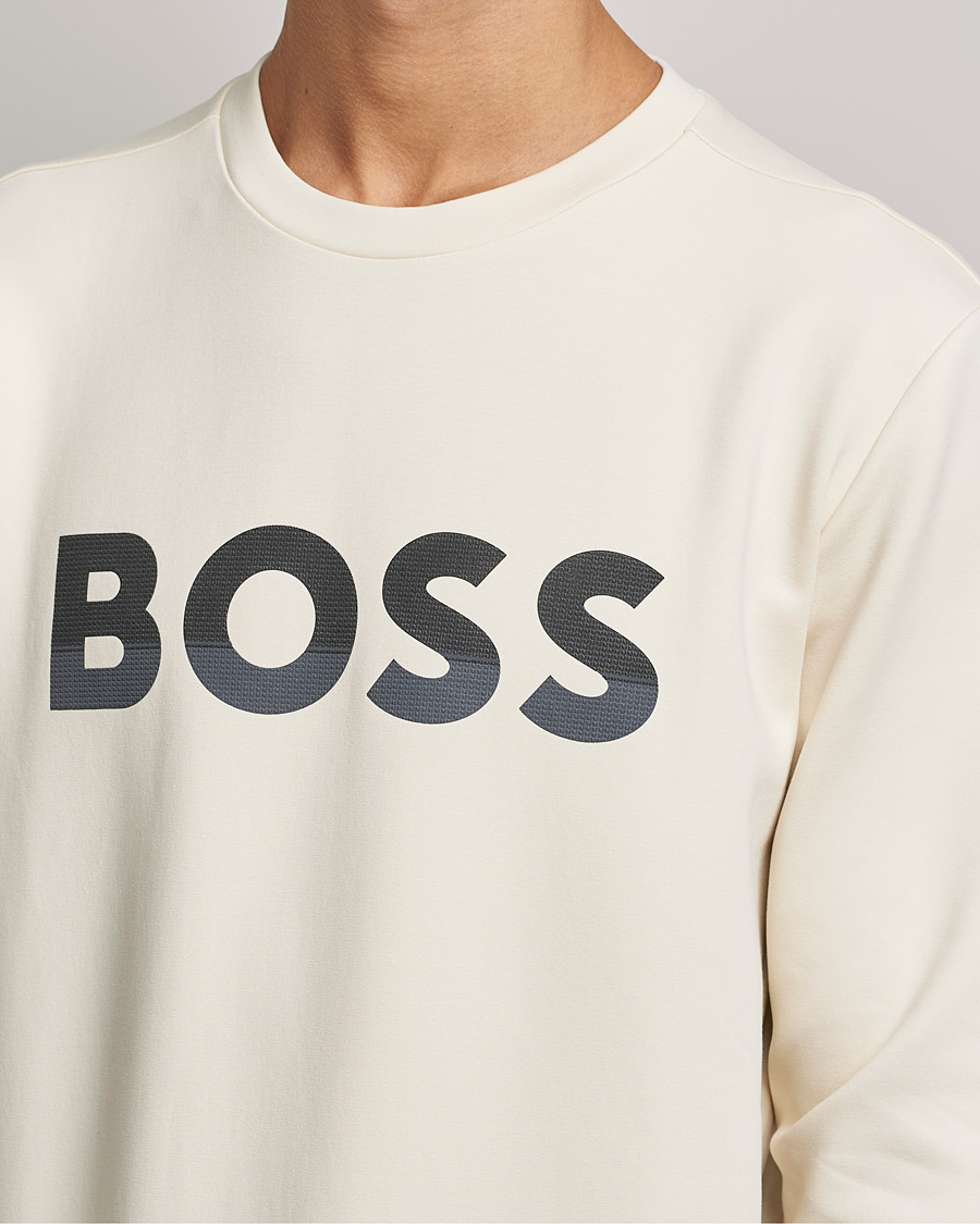 Herr | Tröjor | BOSS GREEN | BOSS Athleisure Salbo Logo Sweatshirt Open White