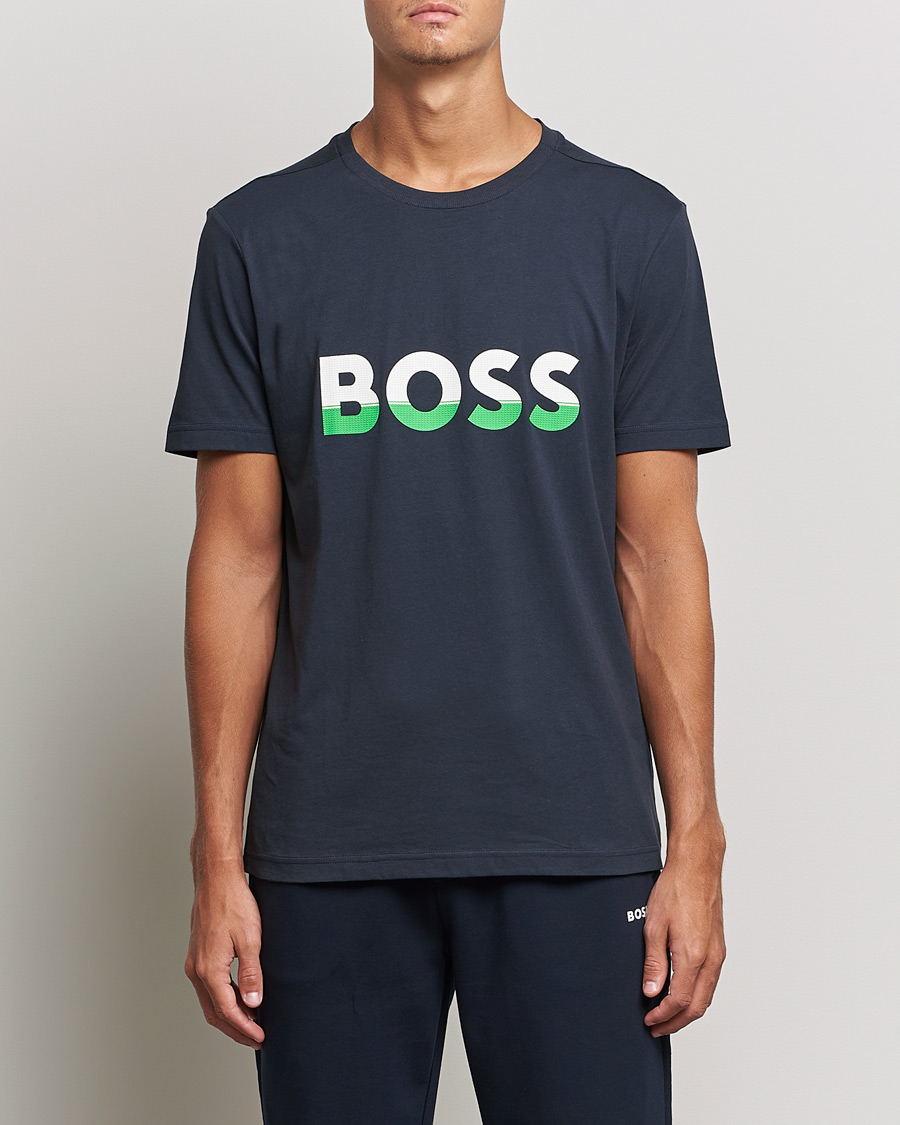 Herr |  | BOSS Athleisure | Logo Crew Neck T-Shirt Dark Blue