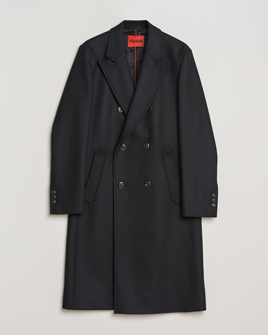 Herr | Jackor | HUGO | Miroy Wool Double Breasted Coat Black