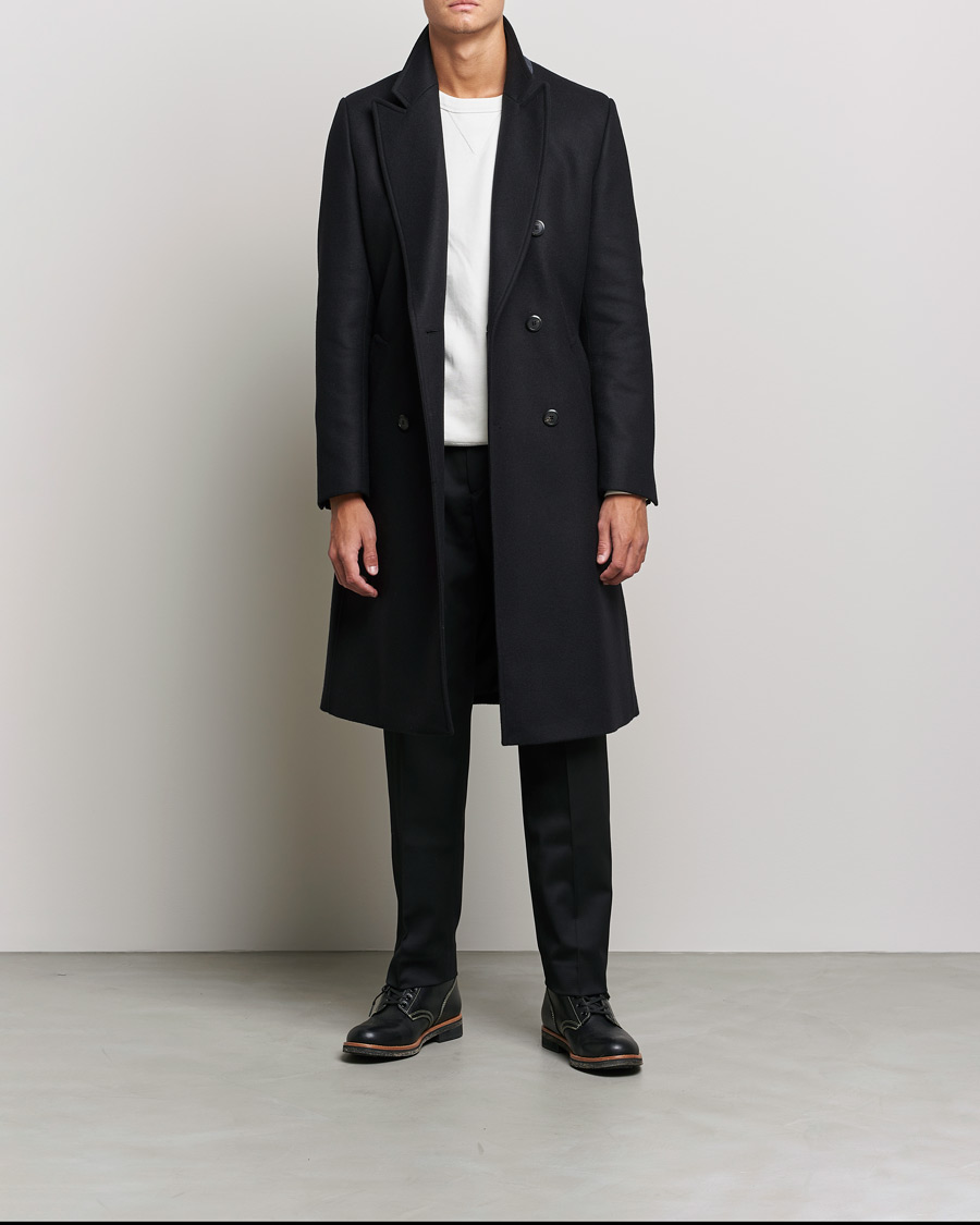Herr | Jackor | HUGO | Miroy Wool Double Breasted Coat Black