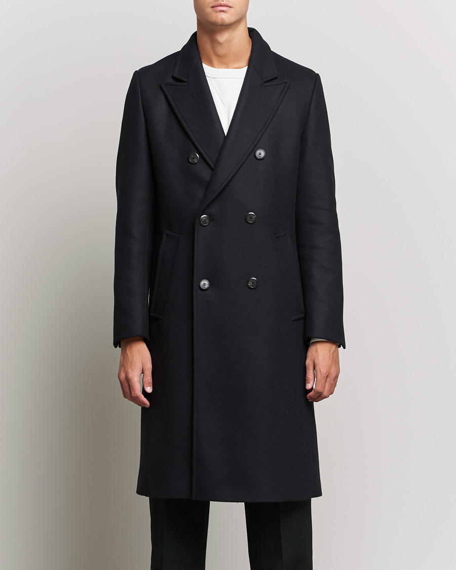 Herr | Jackor | HUGO | Miroy Wool Double Breasted Coat Black